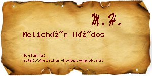 Melichár Hódos névjegykártya